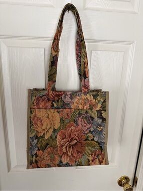 Floral Tapestry Shoulder Bag Tote Bag